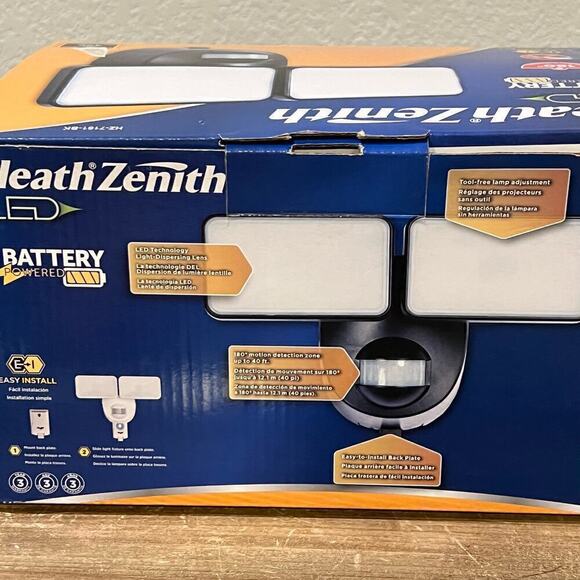 Heath Zenith HZ-7161-BK Motion-Sensing Battery Powered LED Black Security Light - Picture 3 of 7